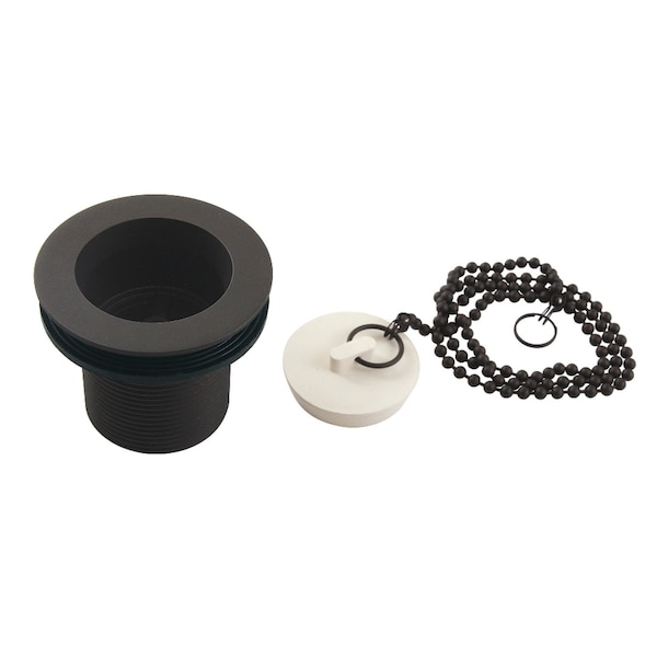 112 Chain and Stopper Tub Drain with 134 Body Thread, Oil Rubbed Bronze